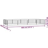  Pasja ograda z 12 paneli črna 100x50 cm prašno barvano jeklo - - črna - 19.8 - 400 x 200 x 50 cm - 2025- | Shoptok.si