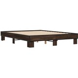  Okvir za krevet smeđi hrast 150x200cm konstruirano drvo i metal | shoptok.hr