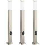  Stupić s utičnicom 3 kom 80 cm nehrđajući čelik IP44 | Eponuda.com