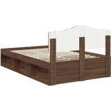  Okvir za krevet s uzglavljem Smeđi hrast 120 x 190 cm | shoptok.hr