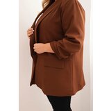 Kesi Włoski Elegant Plus Size women's blazer brown | shoptok.hr