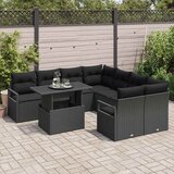  Sjedeća garnitura za vrt 9 kom. 8-Broj sjedala Crna poliratan 100 x 55 x 73 cm | shoptok.hr