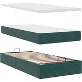 vidaXL Otomanski posteljni okvir z vzmetnico zelen 100x200 cm žamet | Shoptok.si