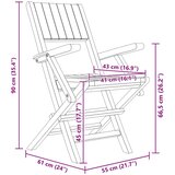  Sklopive vrtne stolice 6 kom 55x61x90 cm od masivne tikovine | shoptok.hr