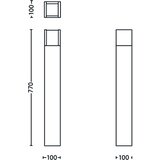 Philips Zunanja svetilka na stebričku Arbour (3,8 W, Barva ohišja: Antracit, Toplo bela, 10 x 10 x 77 cm, Z žarnico) | Shoptok.si