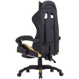 vidaXL racing stol z oporo za noge zlato in črno umetno usnje | Shoptok.si