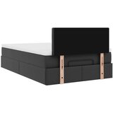 vidaXL Otomanski posteljni okvir z vzmetnico črn 120x190 cm um. usnje | Shoptok.si