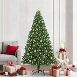 vidaXL Umestno božično drevo Zelena 210 cm PVC, jeklo in plastika | Shoptok.si