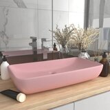 vidaXL Razkošen umivalnik pravokoten mat roza 71x38 cm keramičen Cene