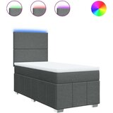 vidaXL Box spring postelja z vzmetnico temno siva 100x200 cm blago | Shoptok.si