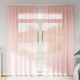 Voile zavjese s džepovima za šipke 2 kom ružičaste | shoptok.hr