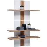 Mömax stenski regal auris, alpsko bela, barva hrasta | Shoptok.si