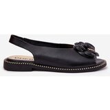 CheBello Leather Flat Sandals With Decoration 4642 Black | shoptok.hr