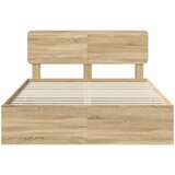  Krevetna konstrukcija s ladicama Sonoma hrast 150 x 200 cm Smeđa 206 x 153 x 90 cm | Shoptok.si