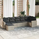 vidaXL 7-dijelni set vrtnih sofa svjetlosivi od poliratana | shoptok.hr