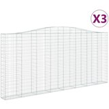  Lučne gabionske košare 3 kom 400x30x180/200cm pocinčano željezo | shoptok.hr