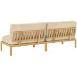  Set sofe s jastukom Bež 240 x 92 x 69 cm Čvrsto drvo akacije | Eponuda.com