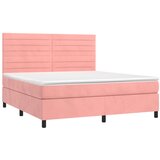  box spring s madracem LED ružičasti 180x200cm baršunasti | shoptok.hr