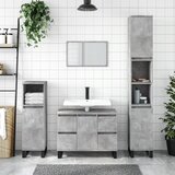 The Living Store Kopalniška omarica betonsko siva 80x33x60 cm inženirski les - Kopalniška Omarica, (21436572) Cene