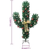  Božićni kaktus sa stalkom i LED žaruljama zeleni 210 cm PVC | shoptok.hr