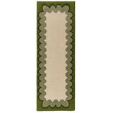 Flair Rugs Zelena/u prirodnoj boji ručno rađena vunena staza 80x230 cm Wiggle Wool – Cijene