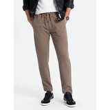 Ombre Men's carrot cut sweatpants - brown Cijene