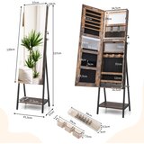 Costway Omara za nakit z ogledalom in osvetlitvijo Toaletna mizica z ogledalom, (5000331385) | Shoptok.si