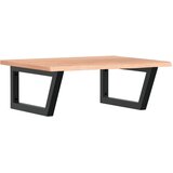  Zidna polica za umivaonik od čelika i masivne hrastovine Smeđa 60 x 50 x 2 cm | shoptok.hr
