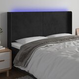  LED uzglavlje crno 203 x 16 x 118/128 cm baršunasto | shoptok.hr