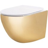 Rea Carlo Mini Tornado NFQ GOLD WHITE ploščata straniščna školjka brez oboda | Shoptok.si