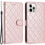 INORCO Za iPhone 12/12 Pro PU usnjen ovitek za telefon, denarnica, stojalo, šivanje, črta, tekstura romba, etui za telefon, (22033188) Cene