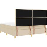  LED Box Spring Krevet s madracem Krema 180 x 200 cm tkanina | shoptok.hr