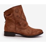 Boto Cut-out Women's Low Ankle Boots With Zipper Brown Irinette | ePonuda.com