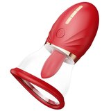 SuperLove Magic Tongue Pleasure 3in1 Sucking, Licking & Vibrating Red Cene