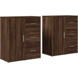 Maison Chic Komoda - Predalnik 2 kosa rjavi hrast 60x31x70 cm inženirski les, (21722157) | Shoptok.si