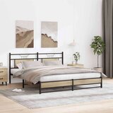 Metalni Kovinski posteljni okvir brez vzmetnice sonoma hrast 183x213 cm, (21829274) | Shoptok.si