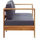  Klupa s jastucima 140 cm od masivnog bagremovog drva siva | shoptok.hr