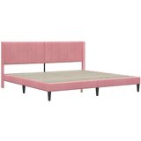  Okvir kreveta s madracem s uzglavljem 2 pcs Ružičasta Baršun - Ružičasta 200 x 200 cm | shoptok.hr