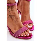 Boto Women's Sandals On A High Heel With Rhinestones Fuchsia Perfecto | shoptok.hr