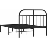  Metalni okvir za krevet s uzglavljem crni 120x190 cm | shoptok.hr