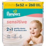 Pampers vlažne maramice Sensitive / 5 x 52 komada Cijene