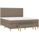  Box spring postelja z vzmetnico taupe 160x200 cm blago, (20892815) | Shoptok.si