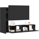 TV Kabinet za Zid Zidne 2 pcs Crni hrast Konstruirano drvo | Eponuda.com