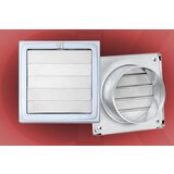 Gravitaciona ventilaciona rešetka 150x150/ fi 125mm bela plastificirana-hv lim ( 8680 )