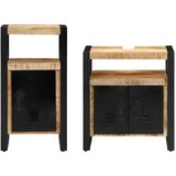  Set namještaja za kupaonicu 2 pcs Smeđa Čvrsto grub mango drvo | shoptok.hr