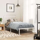 Metalni okvir za krevet s uzglavljem bijeli 80x200 cm | shoptok.hr