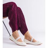 Gemre White ballet flats with elastic and decorative bow Newton | shoptok.hr
