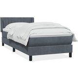 vidaXL Box spring postelja z vzmetnico temno siva 80x210 cm žamet, (21791106) | Shoptok.si