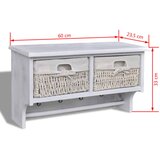  Zidna polica bijela 60 x 23,5 x 33 cm od drva paulovnije | shoptok.hr