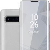 Cadorabo Ohišje, združljiv s Samsungom v Agate Silver - Clear View Zrcalo Zaščitni pokrov s funkcijo stojala 360 stopinj zaščita, (20568655) | Shoptok.si